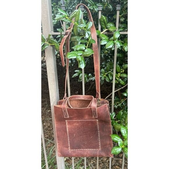 SUGARBOO & CO. Distressed oiled large tote in Cognac - Picture 1 of 8